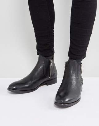 H By Hudson Mitchell Leather Zip Up Boots