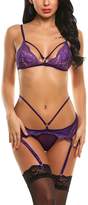 Thumbnail for your product : Avidlove Women Sexy Lingerie Lace Open Cup Babydoll Bodysuit Bra and Panty Sets S