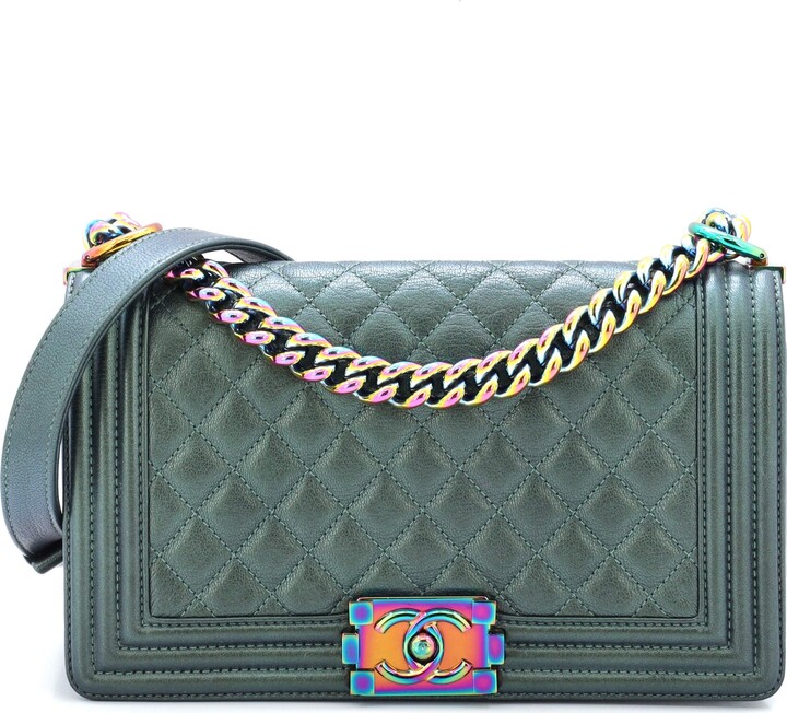 Chanel boy green mermaid new medium, Luxury, Bags & Wallets on Carousell