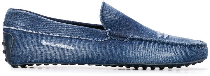 tods denim loafers