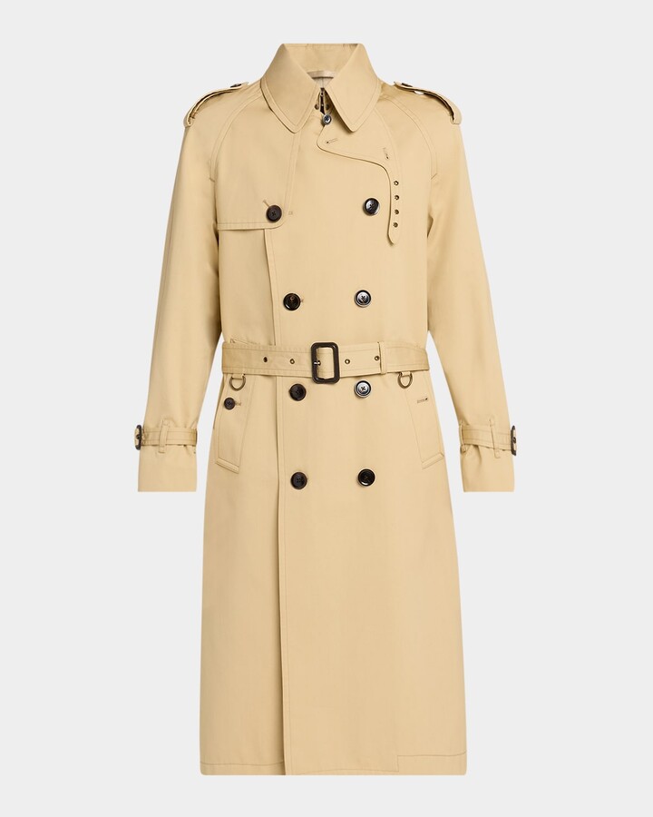 Tom Ford Men's Cotton and Silk Double-Breasted Trench Coat