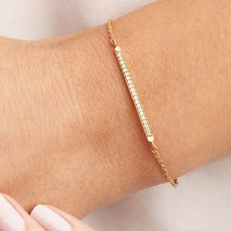 Lily & Roo Gold Diamond Style Bar Bracelet