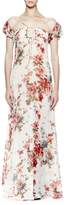Thumbnail for your product : Saint Laurent Off-The-Shoulder Floral-Print Gown