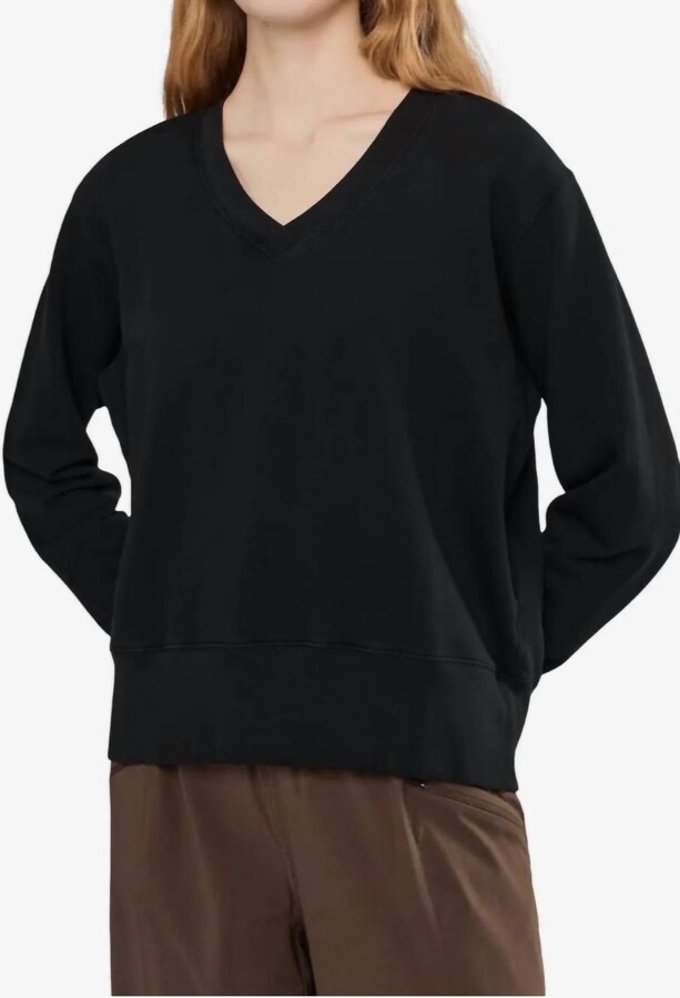 Mod-o-doc Deep V-Neck Pullover In Black
