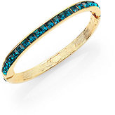 Thumbnail for your product : Kenneth Jay Lane Square-Cut Hinged Bangle Bracelet/Green