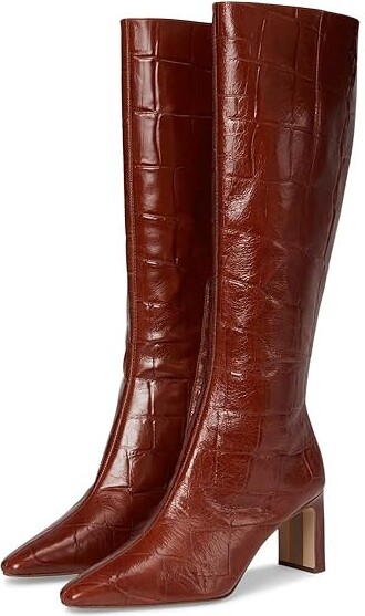 Sam Edelman Sylvia 2 Women's Boots New Cognac Croco Leather : 9 M