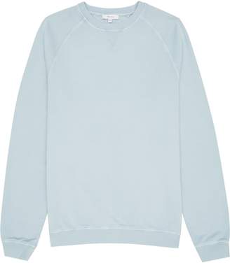 Reiss Austin - Garment Dyed Sweatshirt in Soft Blue