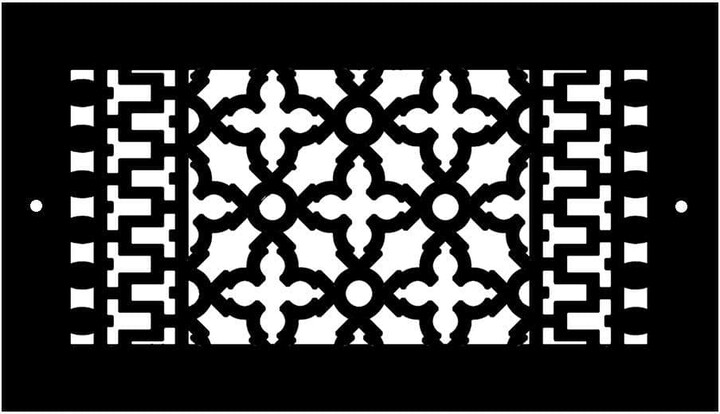 Reggio Registers Scroll Series 6 in. x 12 in. Aluminum Grille, Black with Mounting Holes