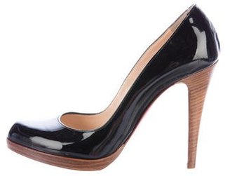 Christian Louboutin Patent Leather Semi Pointed-Toe Pumps