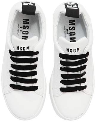 MSGM Nappa Leather Sneakers W/ Velvet Laces