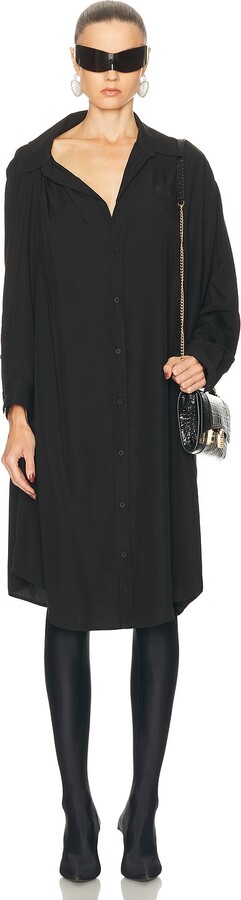 Balenciaga One Shoulder Dress in Black