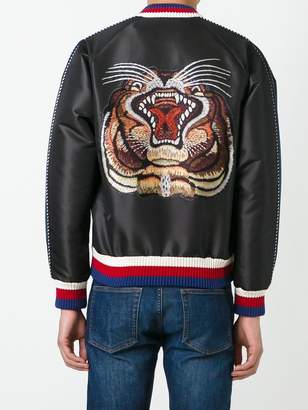 Gucci panther embroidery satin jacket