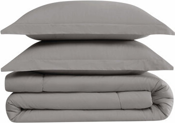 Brooklyn Loom Solid Cotton Percale Comforter Set