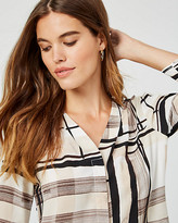 Thumbnail for your product : Le Château Abstract Print Button-Front Blouse