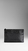 Thumbnail for your product : Burberry Large Studded Leather Beauty Wallet
