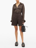 Thumbnail for your product : Edward Crutchley Camp-collar Satin Shirt - Brown