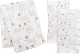 Thumbnail for your product : Lulujo Cotton Swaddle & 2 Pack Security Blanket Bundle, Llama