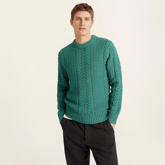 J.Crew Cotton cable-knit crewneck sweater - ShopStyle
