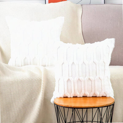 BRBCA SuperCozy Plush Pillow Covers - Set of 2 Short Velvet Back Decorative Throw Pillowcases for Sofa Livingroom Couch Bed - Soft & Stylish