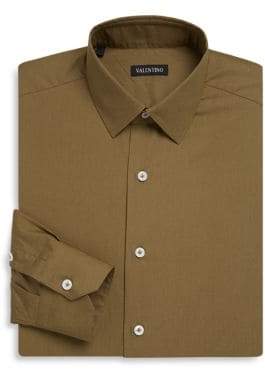 Valentino Regular Fit Solid Cotton Dress Shirt