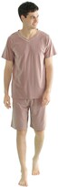 Thumbnail for your product : YAOMEI Mens Pyjamas Set Short Cotton Mens Short Sleeves Nighties PJ Set Sleepwear Nightwear