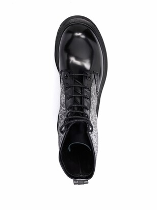 Premiata Panelled Lace-Up Leather Boots