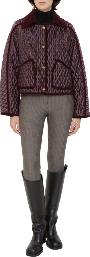 Burberry Cropped Quilted Nylon Floriston Jacket