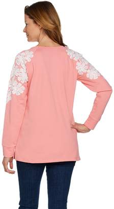 Factory Quacker Flower Lace Raglan French Terry Top