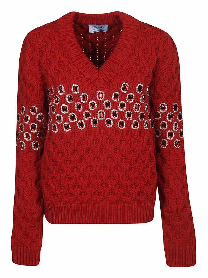 prada red sweater