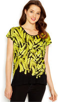Thumbnail for your product : Kensie Knit Banana-Print T-Shirt