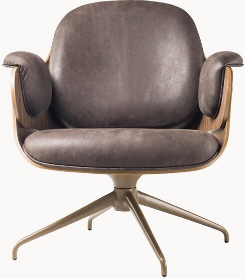 BD Barcelona Low Lounger Lounge Chair with Swivel Base in Brown