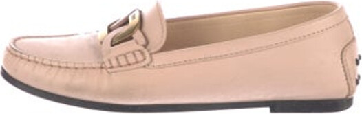 Tod's Leather Loafers Black & Pink Round-Toes Unfortunately due to restrictions this item may not be eligible for shipping in all areas.