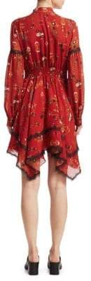 Derek Lam 10 Crosby Silk Handkerchief Hem Dress