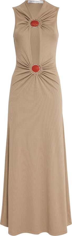 CHRISTOPHER ESBER Mineral Stone-Detail Cut-Out Maxi Dress