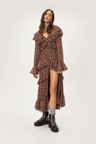 Thumbnail for your product : Nasty Gal Womens Tiered Ruffle Floral Print Midi Dress