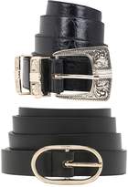 Thumbnail for your product : boohoo Oval Buckle Skinny Belt