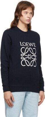 Loewe Navy Embroidered Anagram Sweatshirt
