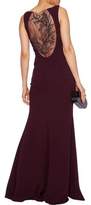 Thumbnail for your product : Mikael Aghal Draped Bead-Embellished Crepe Gown