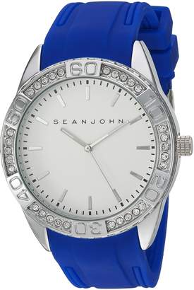 Sean John Men's 'Personal And Up Close' Quartz Metal and Alloy Automatic Watch, Color:Blue (Model: 10029416)