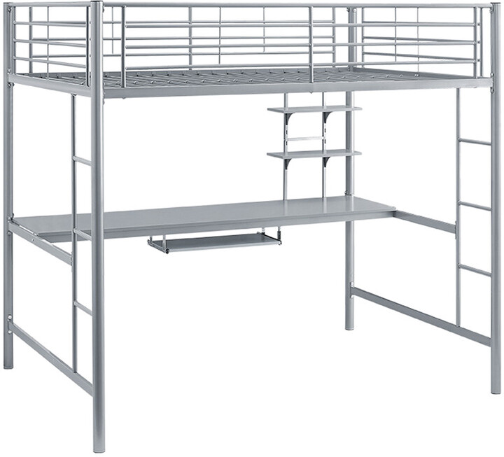 Hewson Premium Metal Full Size Loft Bed With Workstation - ShopStyle