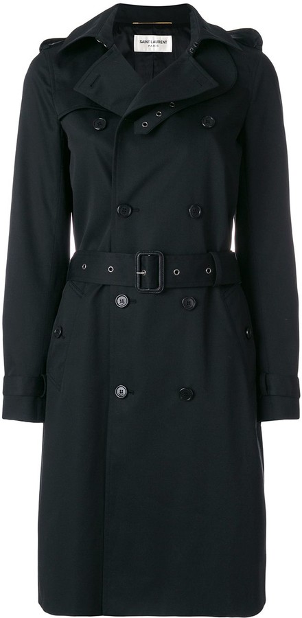 Saint Laurent Double-Breasted Trench Coat - ShopStyle