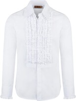 Thumbnail for your product : Chenaski Mens Ruffle Ruche Frill Dinner Tuxedo 70s Shirt Black/White M