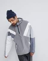 Thumbnail for your product : ASOS DESIGN hooded windbreaker in color block gray