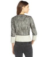 Thumbnail for your product : Elie Tahari black and white leather trimmed cotton tweed 'Paulina' jacket