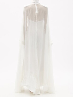 Richard Quinn Bow-embellished Silk-georgette Gown - Ivory