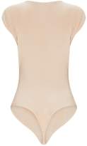 Thumbnail for your product : PrettyLittleThing Nude Slinky Ruched Shoulder Bodysuit