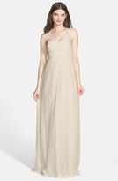 Thumbnail for your product : Amsale Crinkled Silk Chiffon Gown