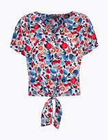 Thumbnail for your product : Marks and Spencer Fruit Print V-Neck Tie Front Blouse