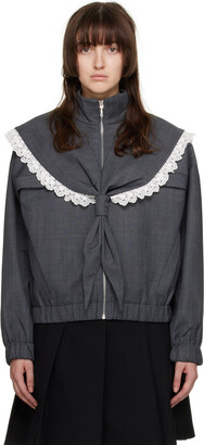 SHUSHU/TONG Gray Sailor Collar Jacket - ShopStyle