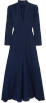 Thumbnail for your product : Chloé Ruched Cutout Silk-blend Crepe Gown - Blue
